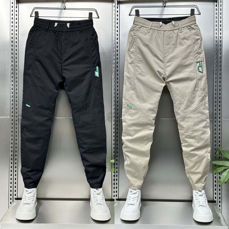 束脚裤修身薄款纯色九分休闲裤子