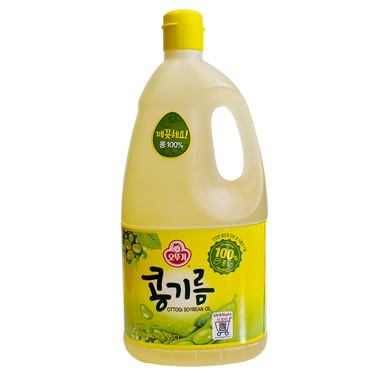 韩国进口调料油不倒翁大豆油1.8L炒菜食用油韩式料理调料餐饮煎炸