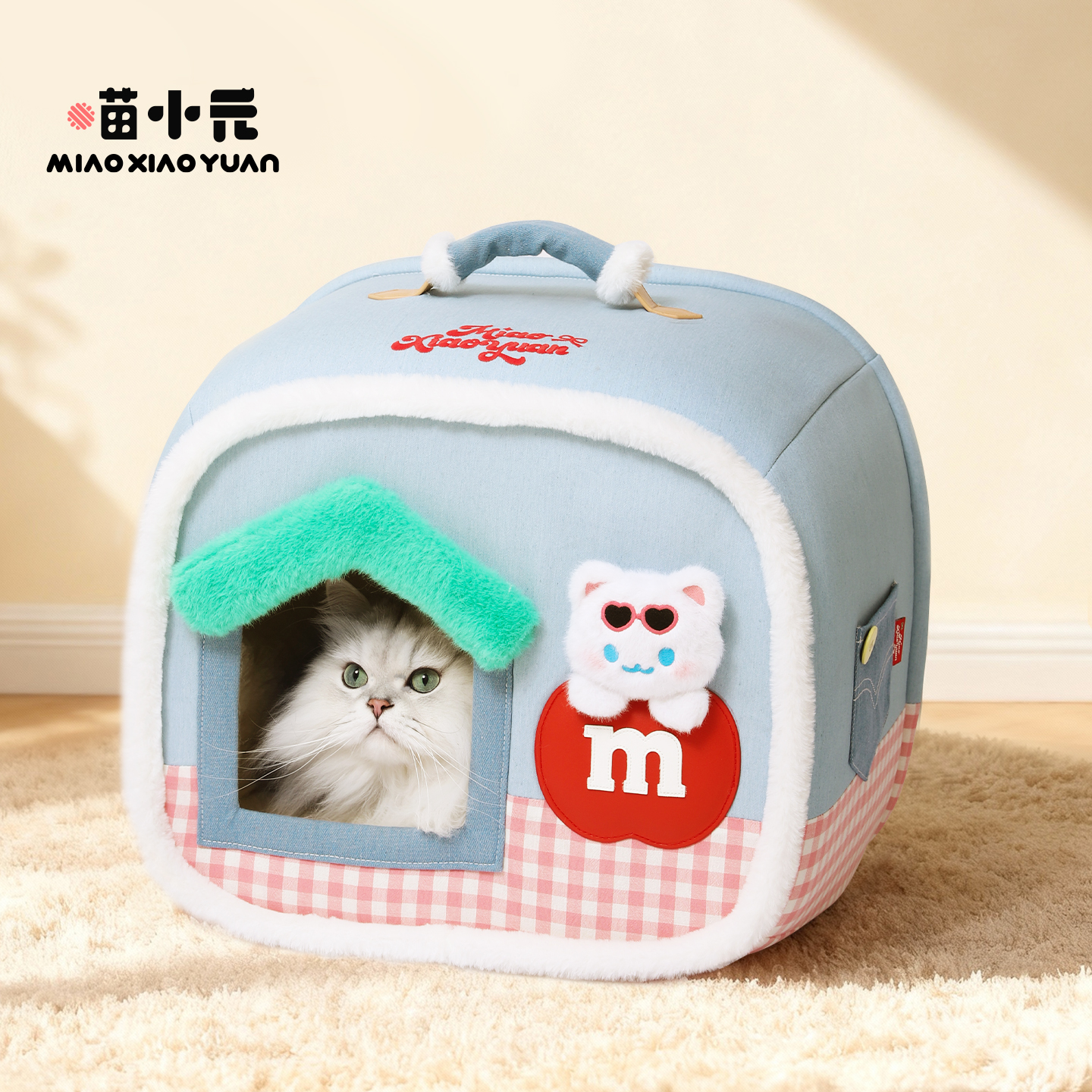 喵小元|果屋丹宁不塌房猫窝窝套冬天加厚保暖封闭式睡窝小型犬