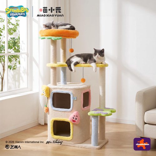 喵小元|海绵宝宝猫爬架猫窝一体