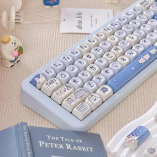 龙乘 Hi8 蓝喵喵类MOA高度114键蓝白配色Hi75