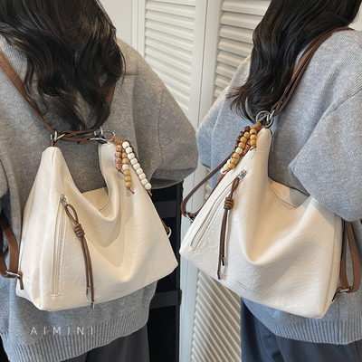 高级感复古托特包女单肩双肩包