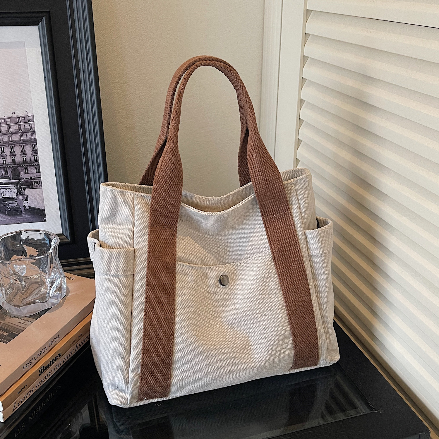 帆布手提包女上班族杂物小拎包2026早春新款时尚百搭日常通勤包