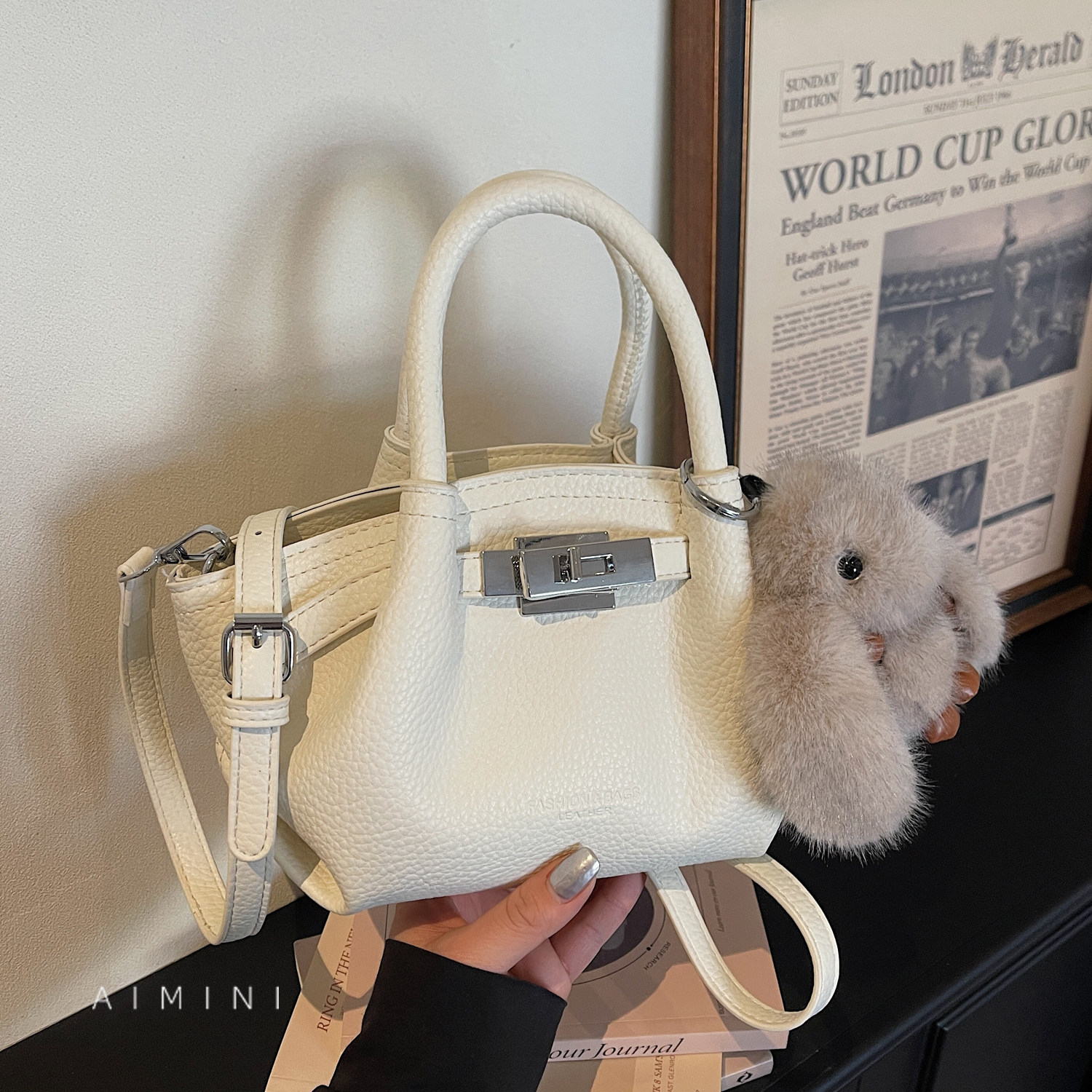 高级感小众荔枝纹手提包女小拎包2026春季新款时尚百搭日常斜挎包