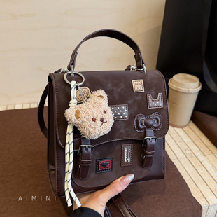 小众设计感双肩包女小型2025秋冬新款时尚百搭通勤小背包斜挎包
