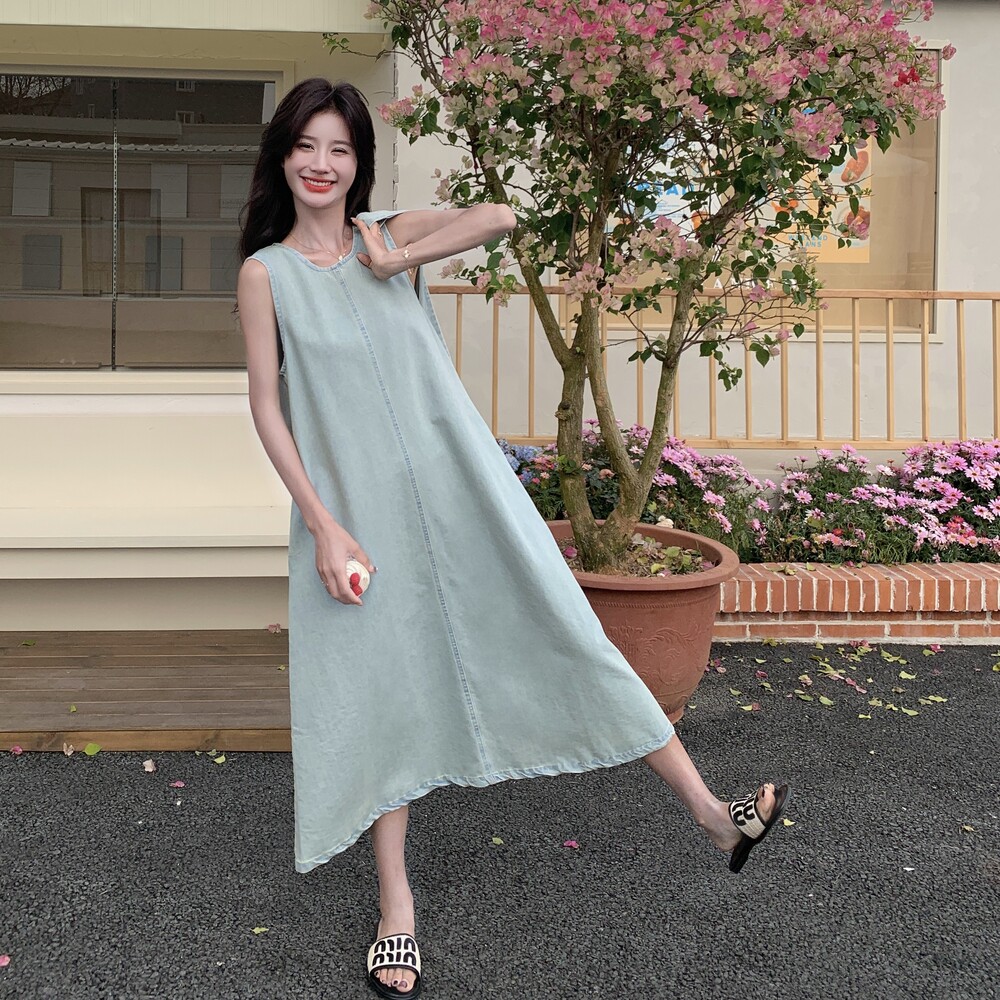 可可牛仔连衣裙（送包包）RF2C036-L396-P150-K228,女装连衣裙,2C036