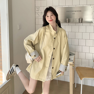 高级感减龄超好看皮衣外套女2025新款秋季韩版宽松减龄奶黄色外套图片