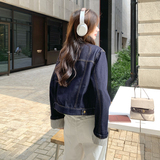 休闲巨好看条纹拼接牛仔短外套女春秋2025新款小个子夹克上衣流行，女装短外套，2C036