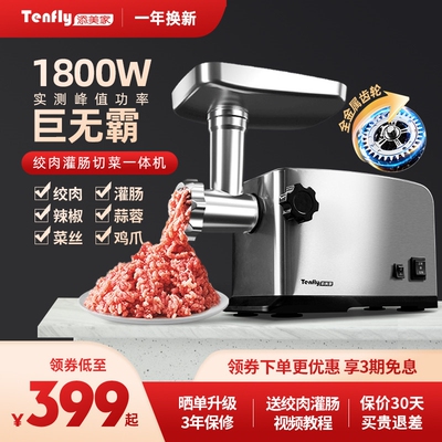 Tenfly添美家电动家用绞肉机小型