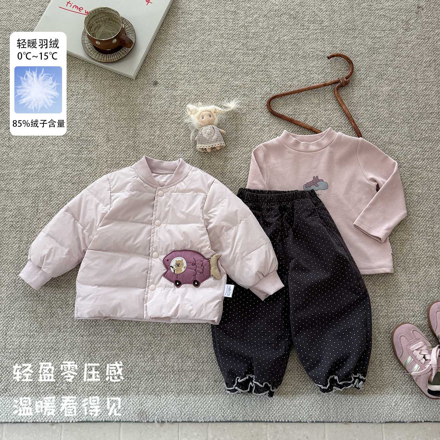 女童秋冬新款卡通羽绒外套|90