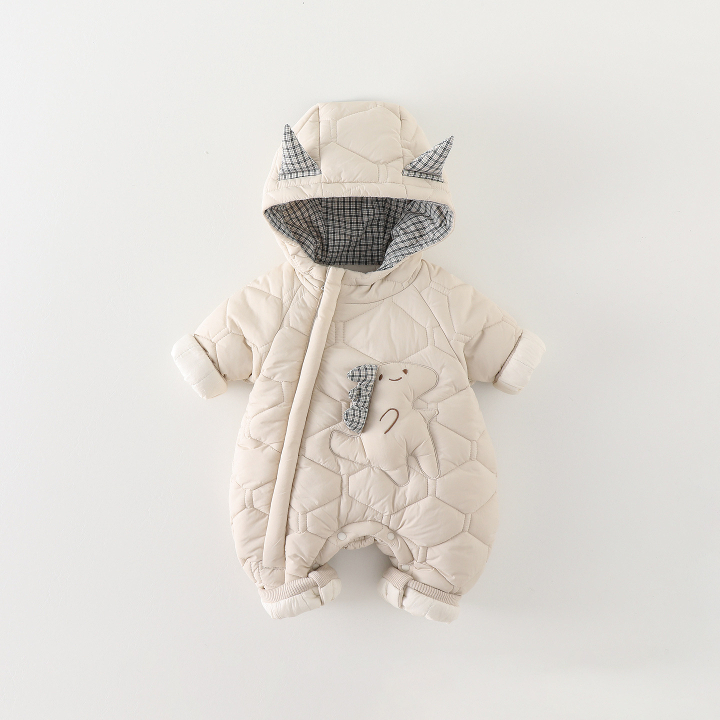 婴儿衣服冬装连体衣加厚保暖卡通可爱男宝宝冬季外出哈衣爬服抱衣