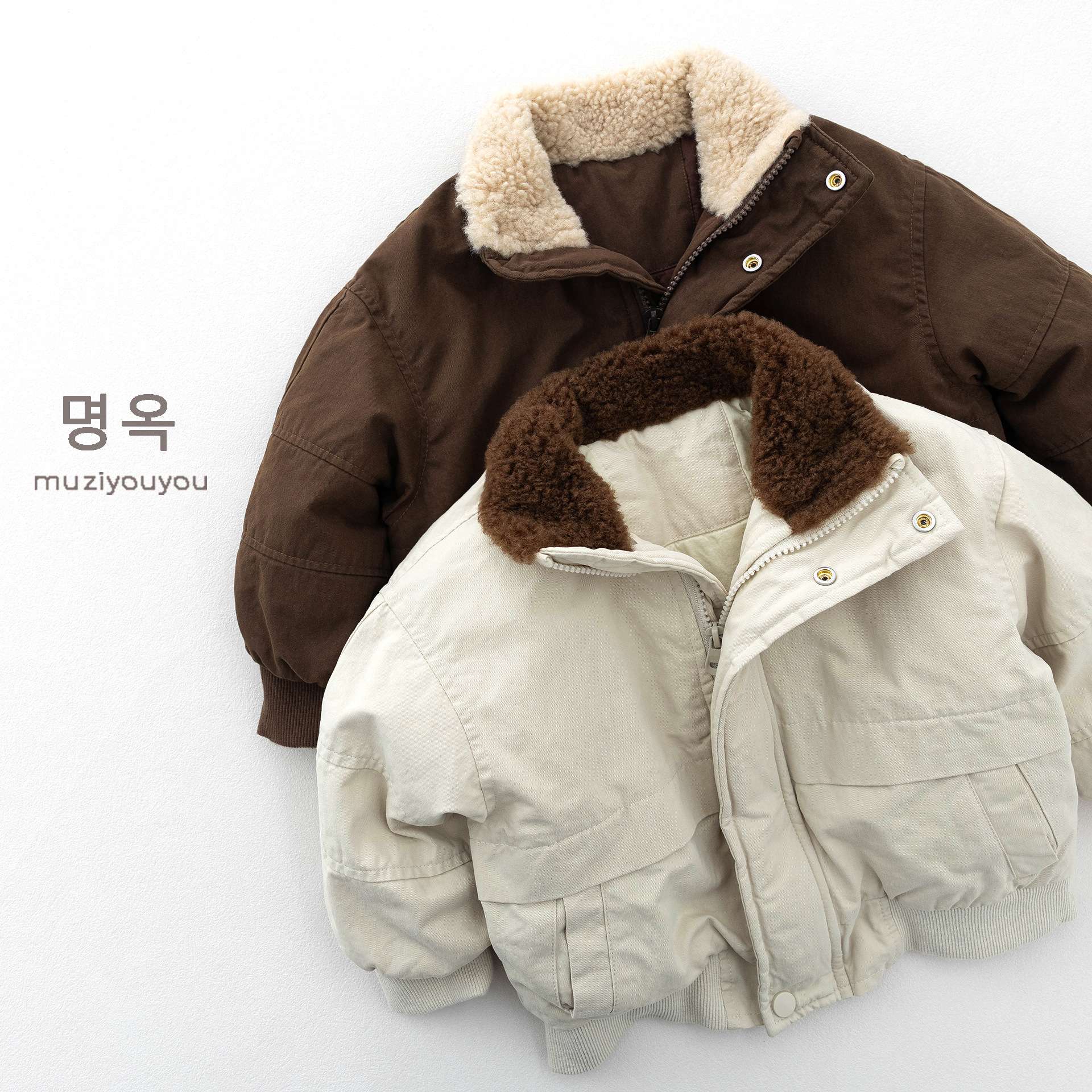 儿童日系韩版加厚工装棉服冬季