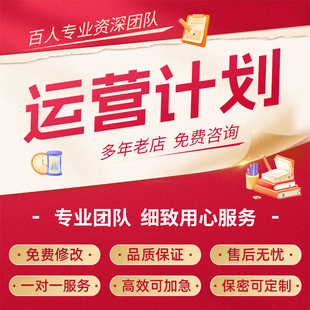代写企业年度经营计划汇报商业策划书项目建议书公司运营规划代笔