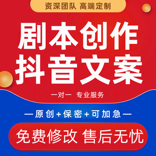 剧本创作微电影宣传片分镜头脚本撰年会情景剧抖音短视频文案代写