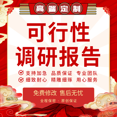 代写调研报告项目行业市场可行性研究方案商业计划书融资方案策划