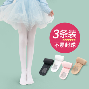 儿童舞蹈袜春秋款连裤袜女童夏季薄款白色跳舞专用袜子打底裤丝袜