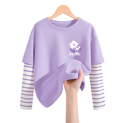 史努比儿童假两件长袖T恤