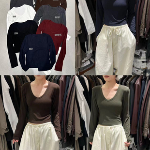 熙 833 巨巨巨爆V领显胸神器高弹长袖 YS2 打底衫 元