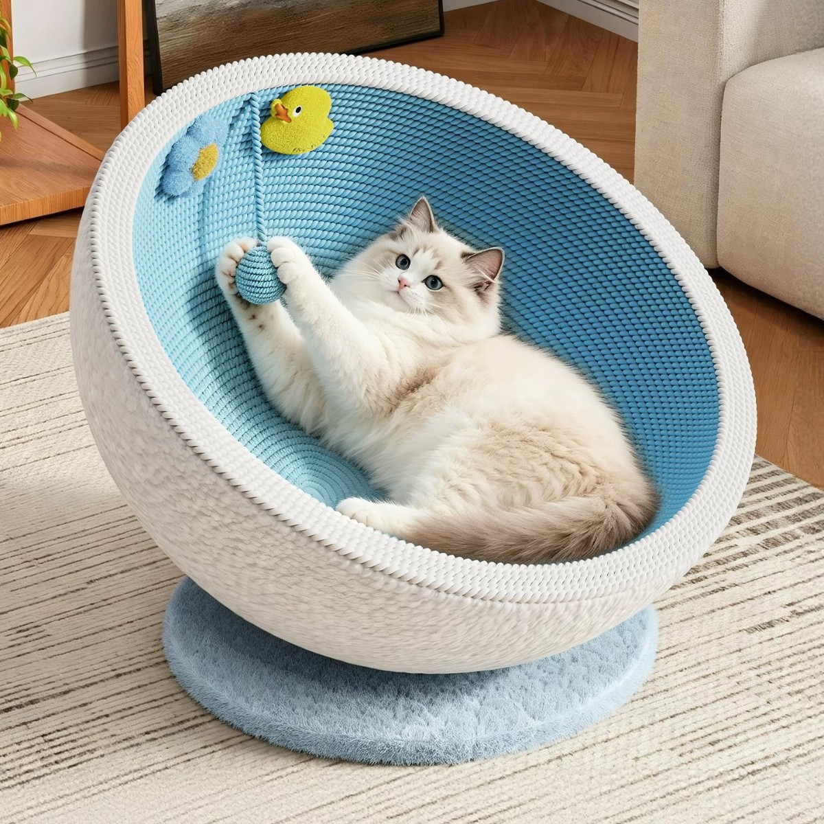 猫窝猫抓板耐磨不掉屑立式猫爬架猫抓柱半封闭猫抓盆猫玩具