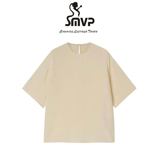 SMVP夏季真丝鬼绉短袖花式上衣