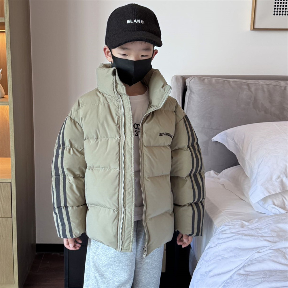 2025女童羽绒服儿童短款加厚白鸭绒冬装男童外套充绒白鸭绒填充