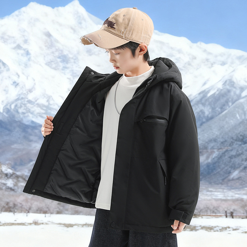 男童棉服冬季冲锋衣外套2025新款加厚夹棉冬装中大儿童男孩冬款潮