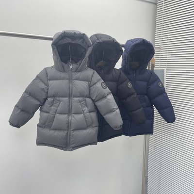中长款新款童装羽绒服男女宝宝儿童加厚防风帽新国标90白鸭绒高货