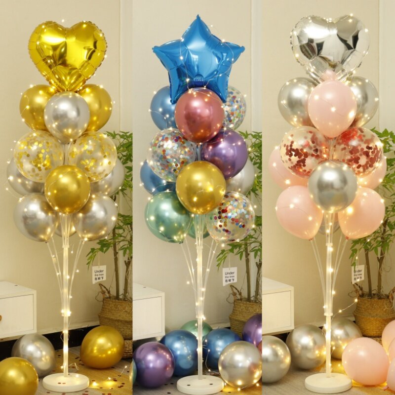 公司年终答谢会生日派对发光气球树立柱门店周年庆典布置装饰用品