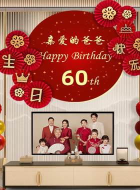 家里老人过寿宴生日装饰海报定制