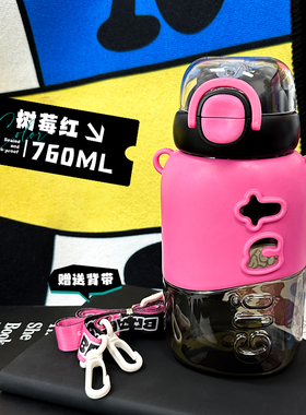 小茶日记水杯2025新款女高颜值夏季外出可爱便携式大容量吸管杯xx