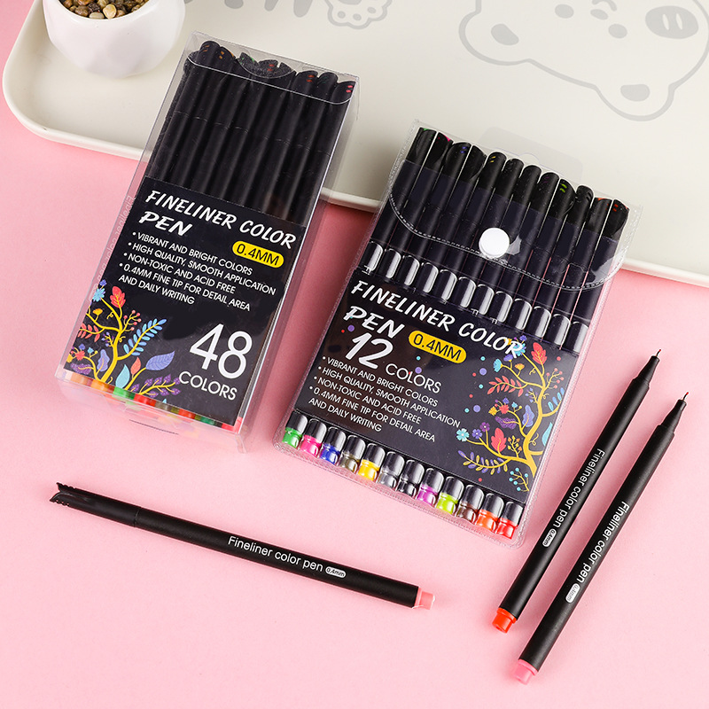 热卖水彩笔学生美术专用绘画套装描边笔可水洗速干针管笔