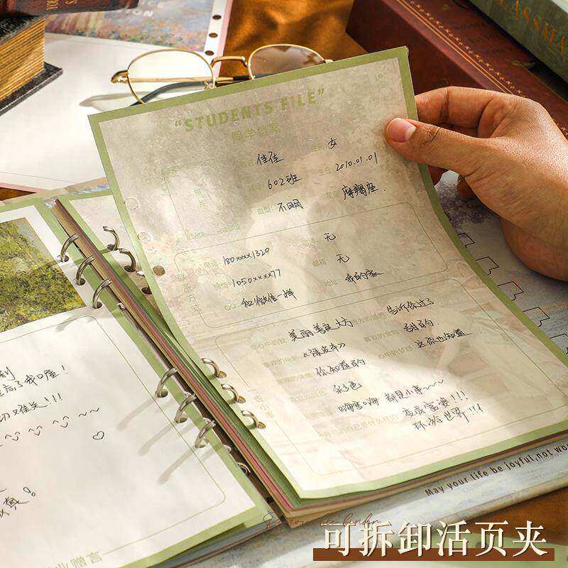 复古油画镂空同学录小学生六年级初中高中生文艺创意可拆卸活页本