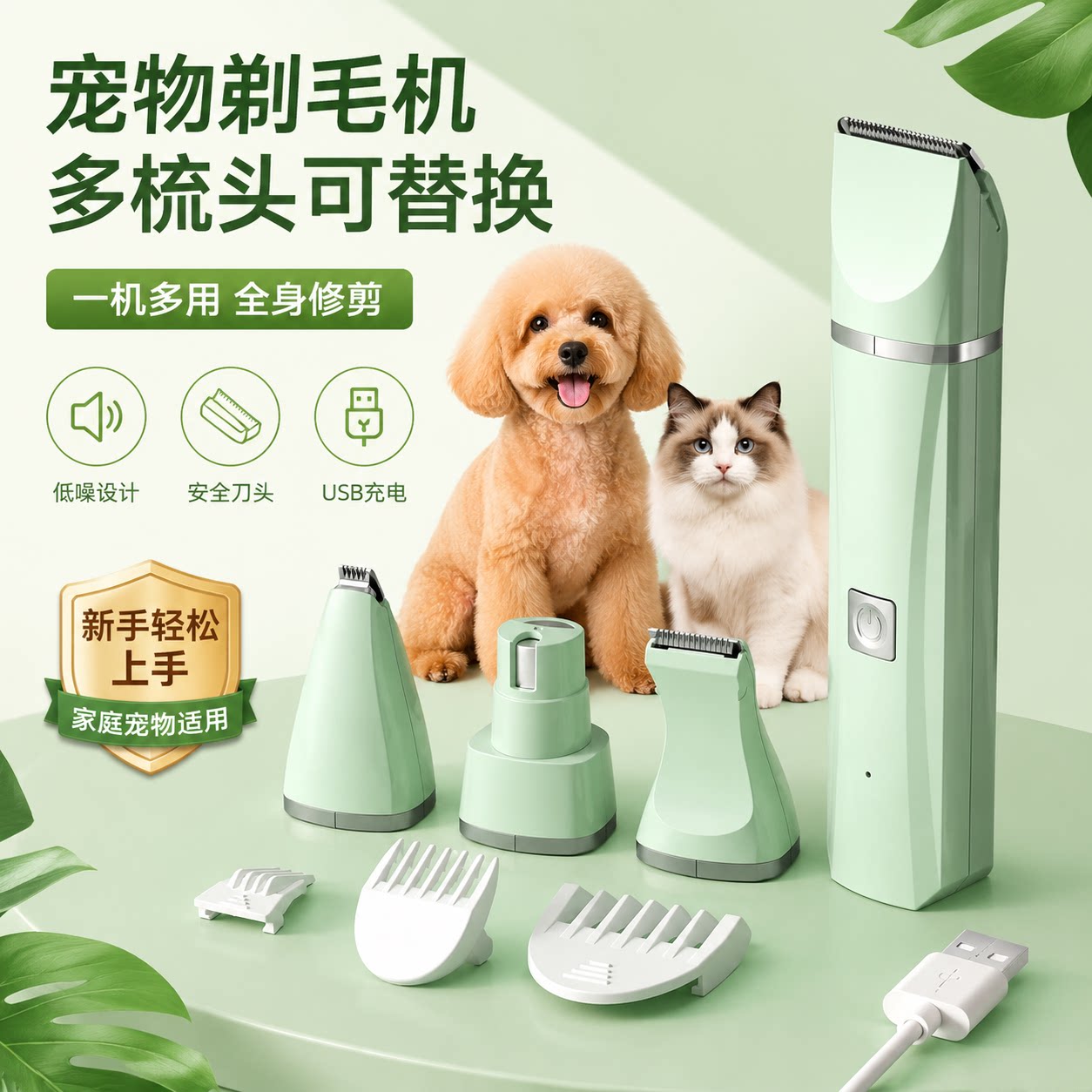 宠物剃毛器猫咪狗狗电推剪剃脚毛磨甲专用电推子狗毛猫毛修剪神器