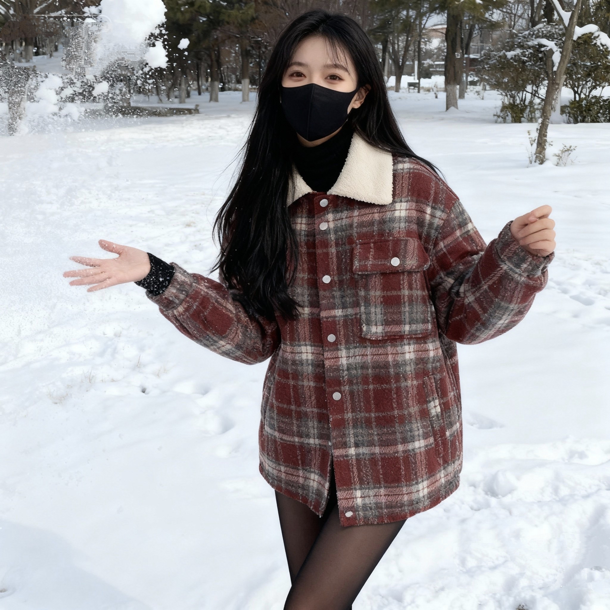 NASAOVER品牌2024年秋冬季港风男士痞帅加绒保暖长袖衬衫夹克外套