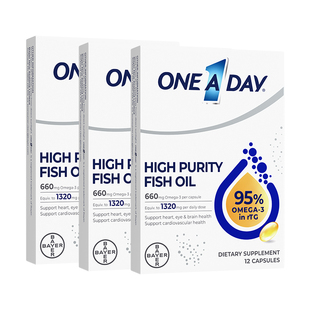 拜耳OneADay水晶鱼油95%高纯度omega3软胶囊12粒*3盒【百亿补贴】