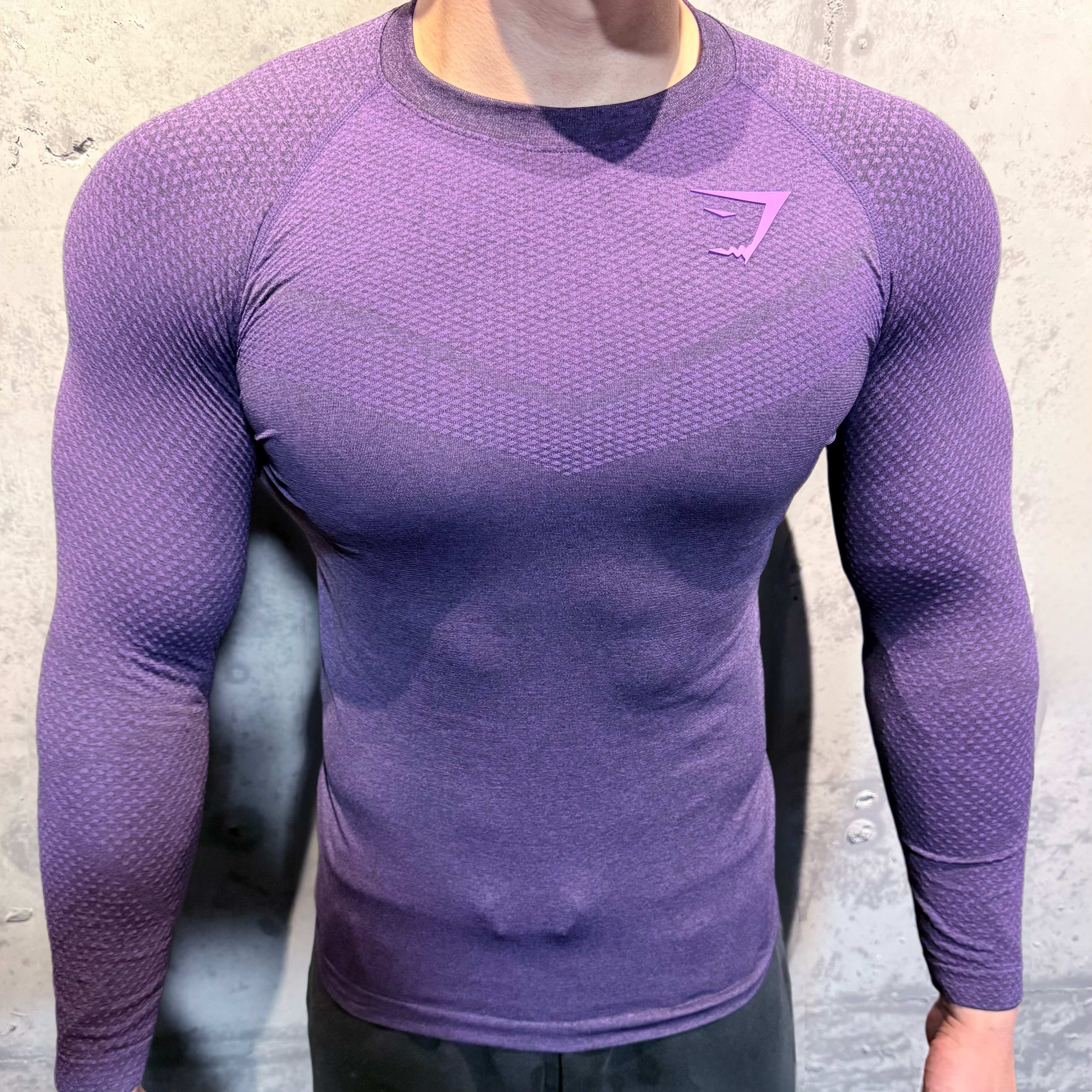 gymshark鲨鱼健身服男长袖速干透气运动紧身衣高弹力透气吸汗幻影