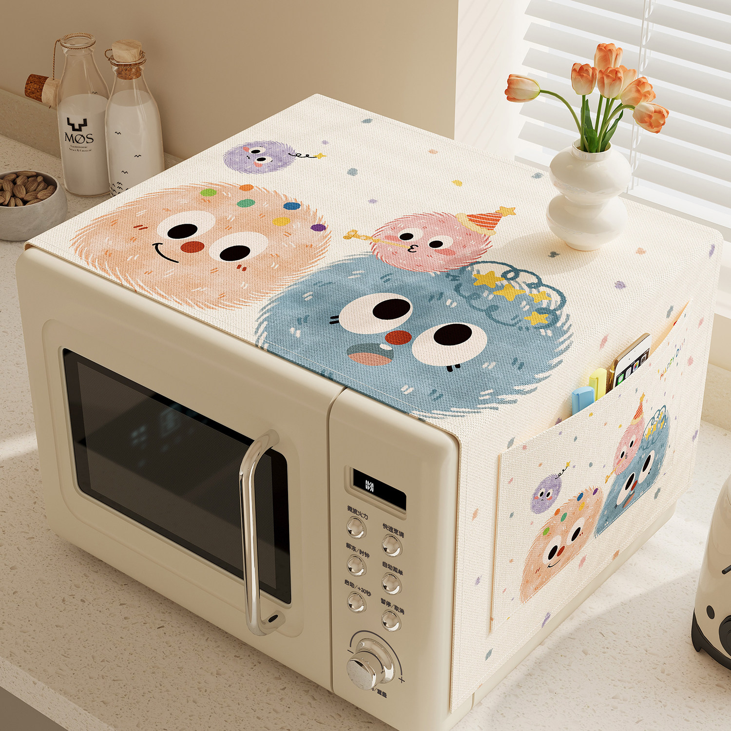 微波炉防尘罩卡通盖布冰箱冰柜防尘盖巾家用电器遮灰布洗衣机床头,居家布艺,万能盖巾,淘宝优惠券,粉丝福利购,淘宝优惠卷