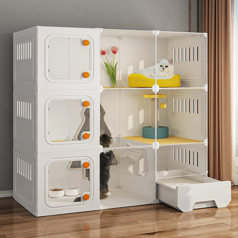 猫别墅家用室内大自由空间一室一厅一卫猫窝带猫厕所抽屉式一体