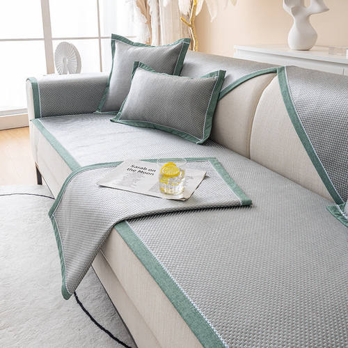 沙发垫夏季冰丝藤席垫简约现代客厅防滑皮沙发套凉席坐垫通用全包