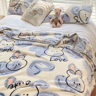 叠石桥毛毯毯子加厚冬季牛奶绒珊瑚绒被子办公室午睡盖毯绒毯铺床