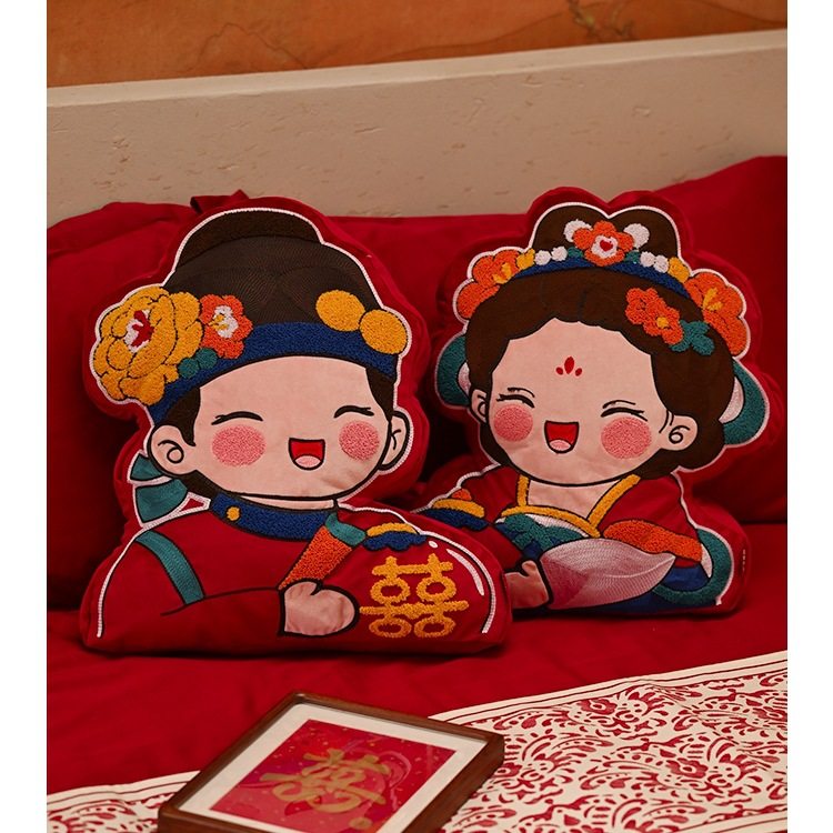 我爱生活压床娃娃一对结婚新款喜娃新婚陪嫁婚房布置婚庆用品