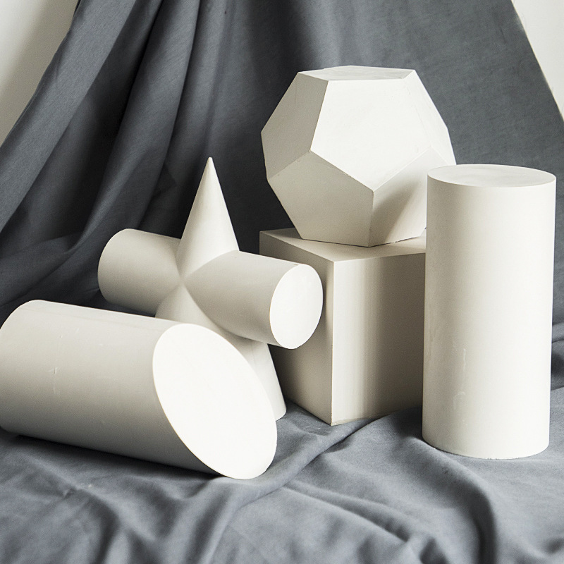 教具素描几何体单个个石室石膏像静物画几何体创意几何静物美术