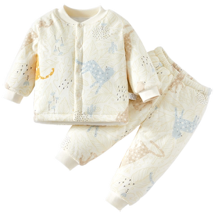 婴儿衣服冬季棉衣套装夹棉宝宝冬装女宝分体保暖棉服秋冬a类男宝8