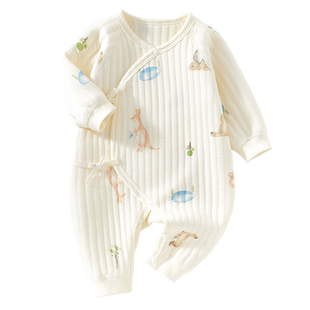 新生婴儿衣服夹棉连体衣0到3个月初生宝宝秋冬季保暖a类纯棉52码9