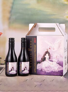 法国进口媂娜庄园赤霞珠梅洛葡萄酒187ml小瓶干红13.5度6/24瓶装