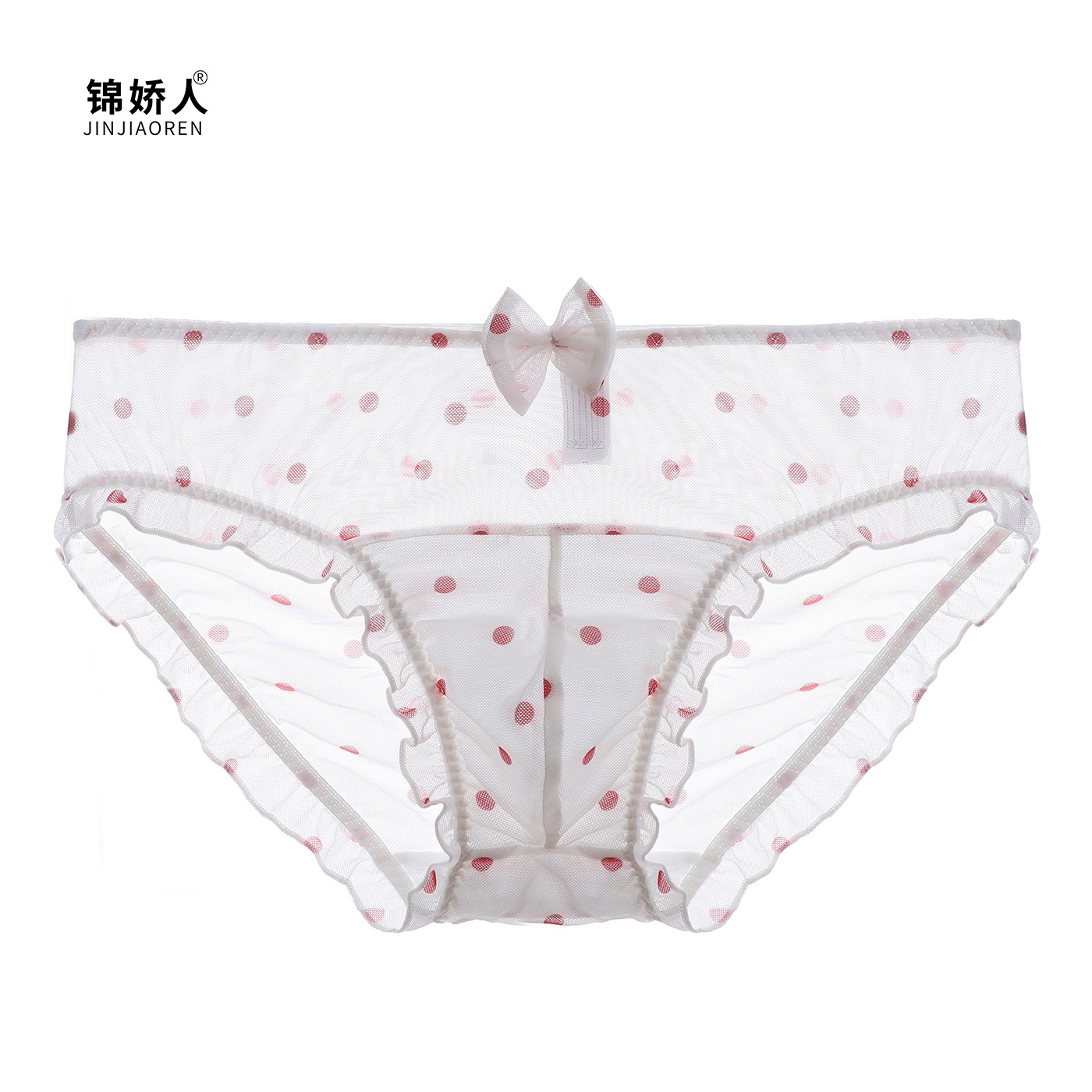 落雨无声唯美经典波点控可爱火辣性感诱惑透明伪娘男士三角内裤