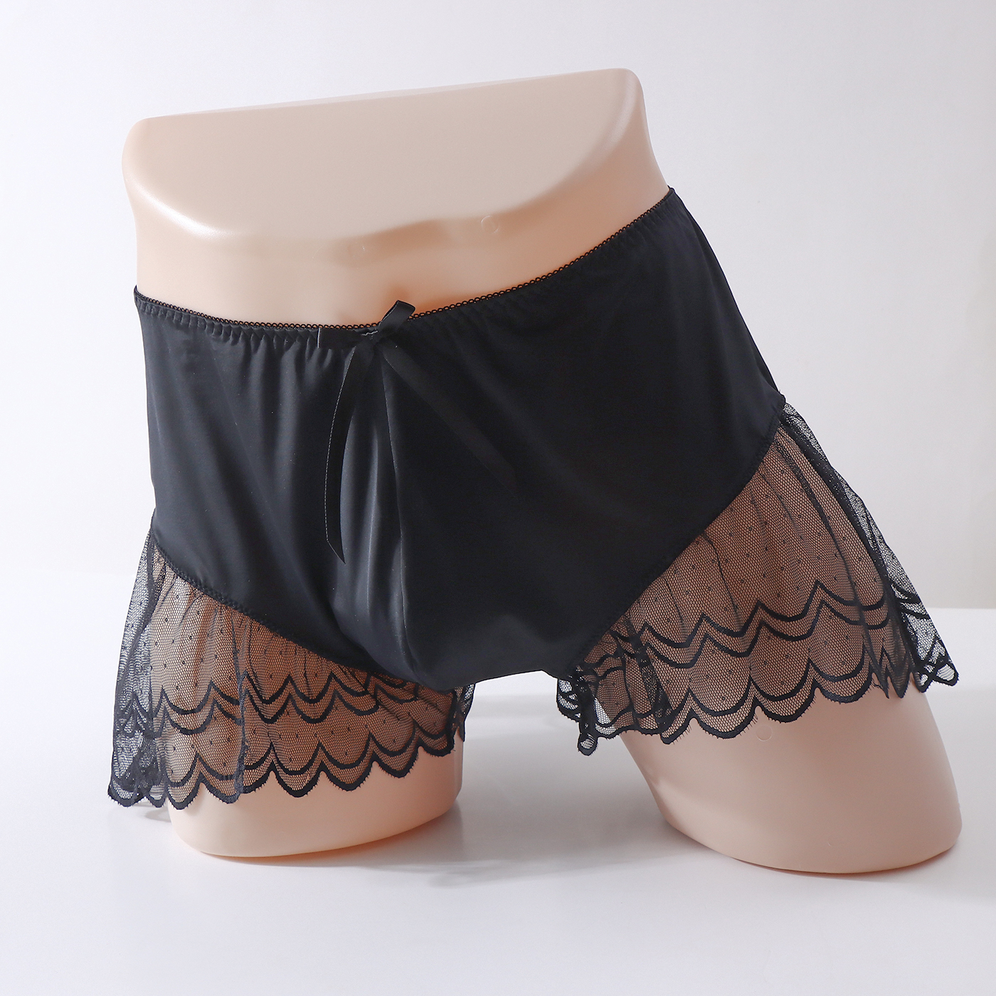 新款男士蕾丝网纱透气三角内裤