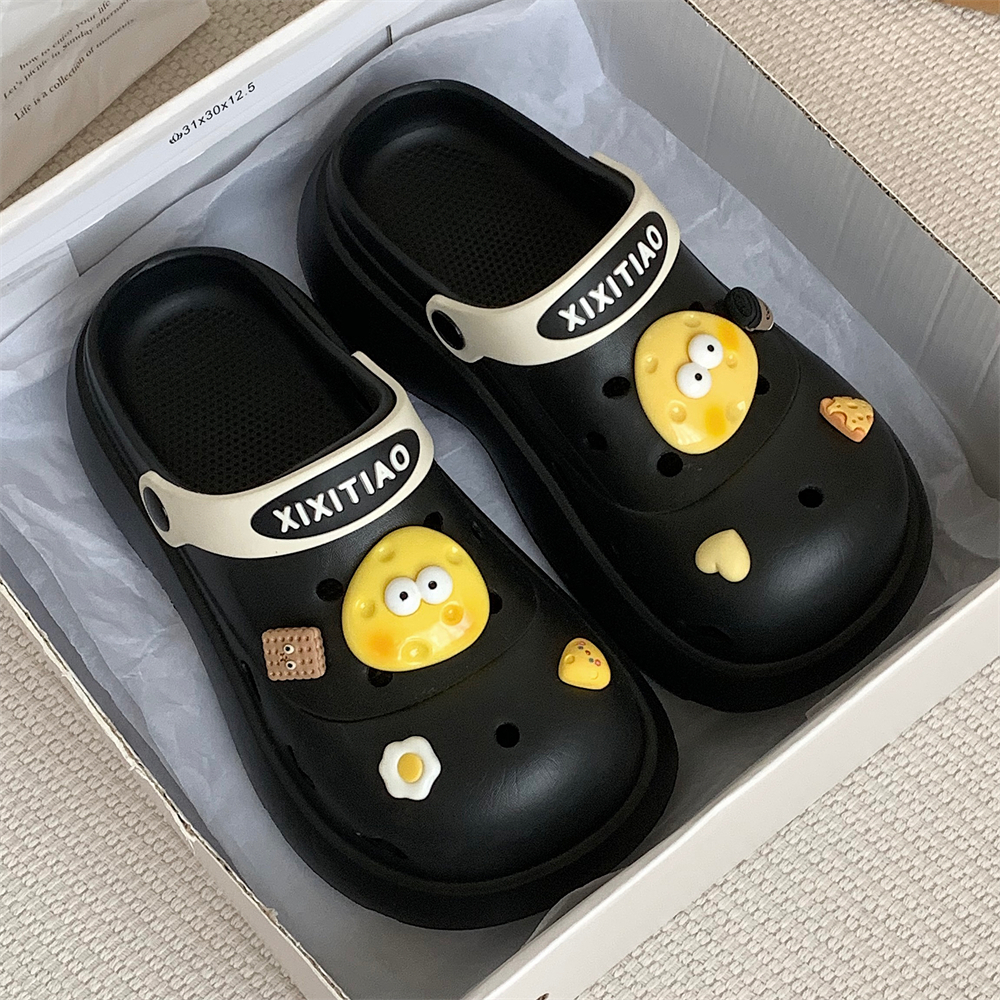 细细条亲子EVA软底芝士洞洞鞋ins