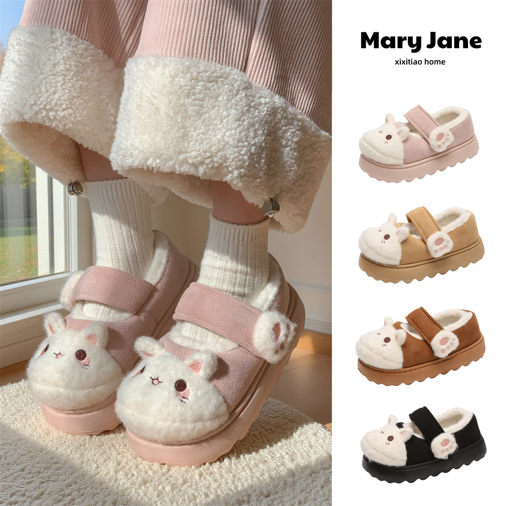 少女lolita鞋软萌小猫玛丽珍棉鞋