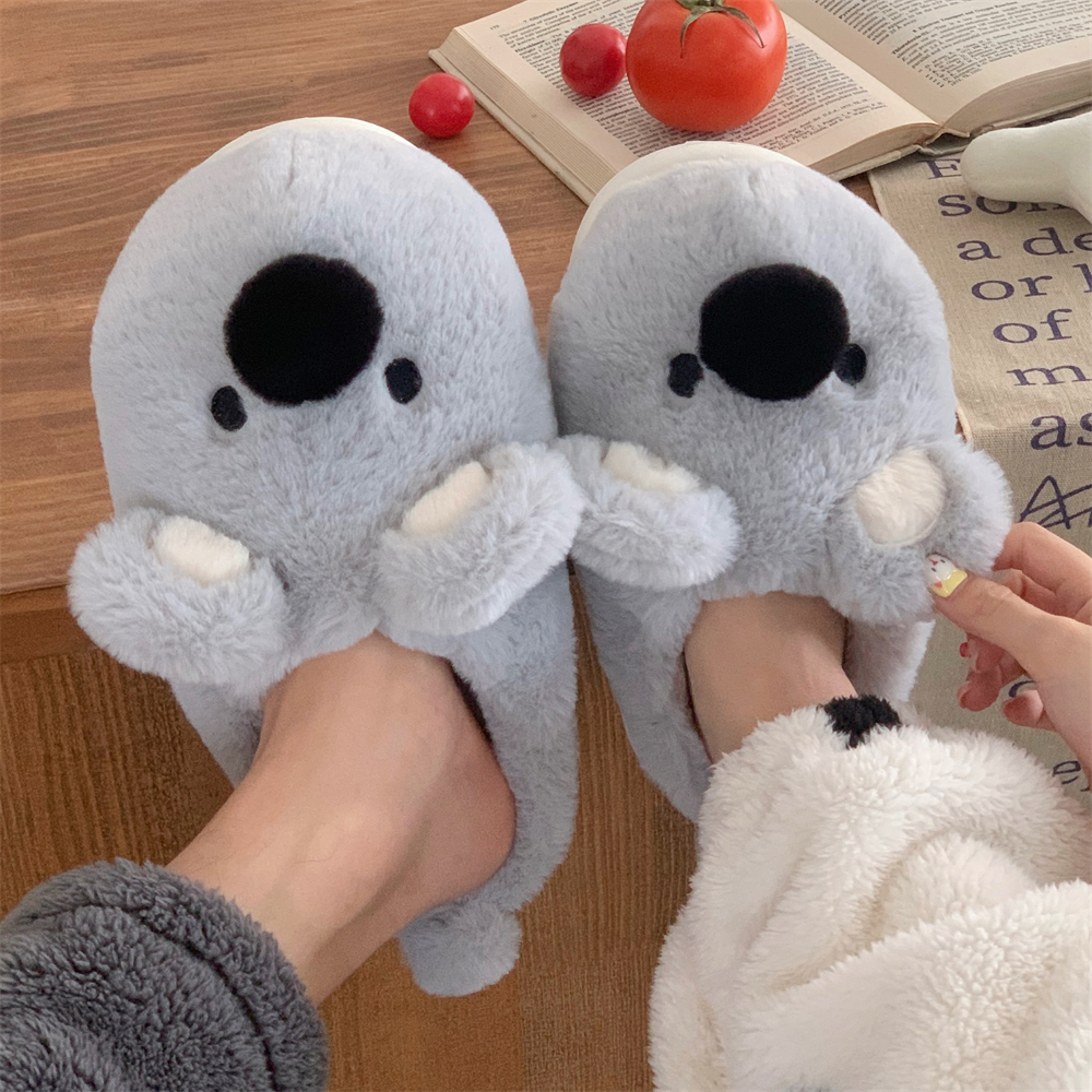 细细条情侣可爱卡通小考拉棉拖鞋